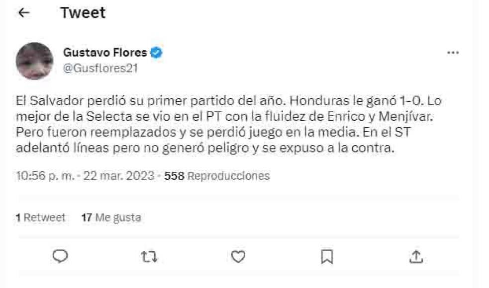 Gustavo Flores es un periodista argentino que reside en El Salvador y dio su punto de vista sobre el amistoso.