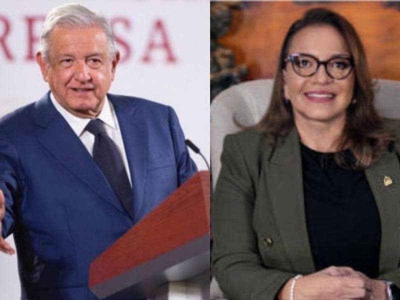 El presidente de México, Andrés Manuel López Obrador y la presidenta de Honduras, Xiomara Castro.
