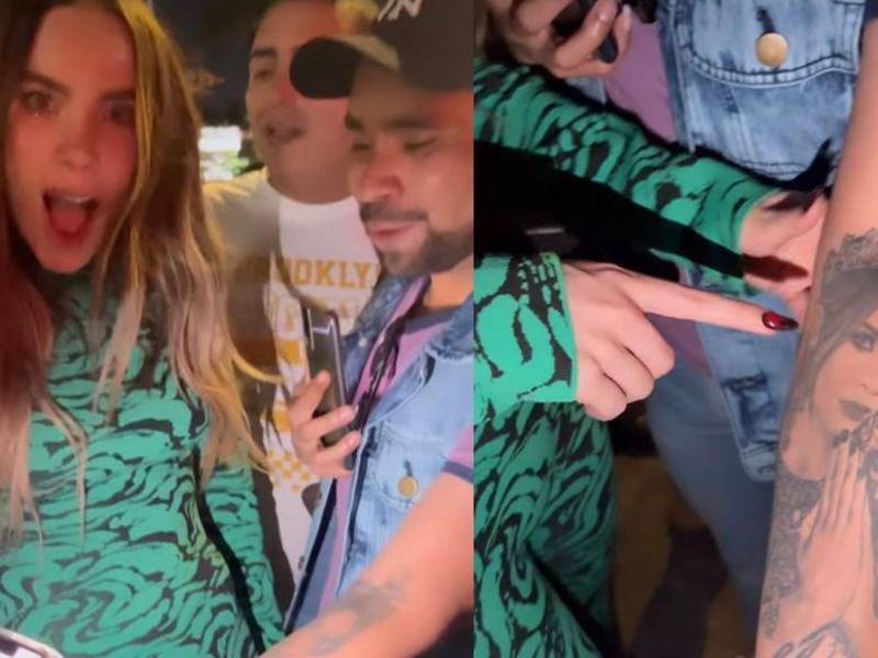 Momento en el que Belinda ve el tatuaje de su seguidor.