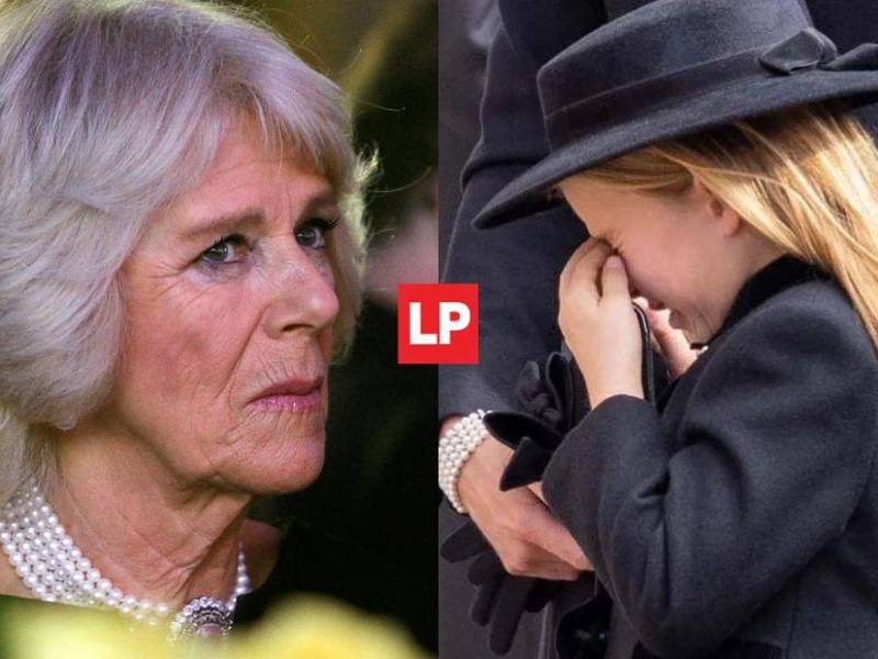 La reina consorte Camila y la princesa Charlotte.