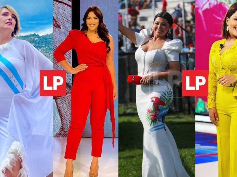 Con coloridos atuendos las presentadoras de televisión se sumaron a la transmisiones de desfiles patrios.