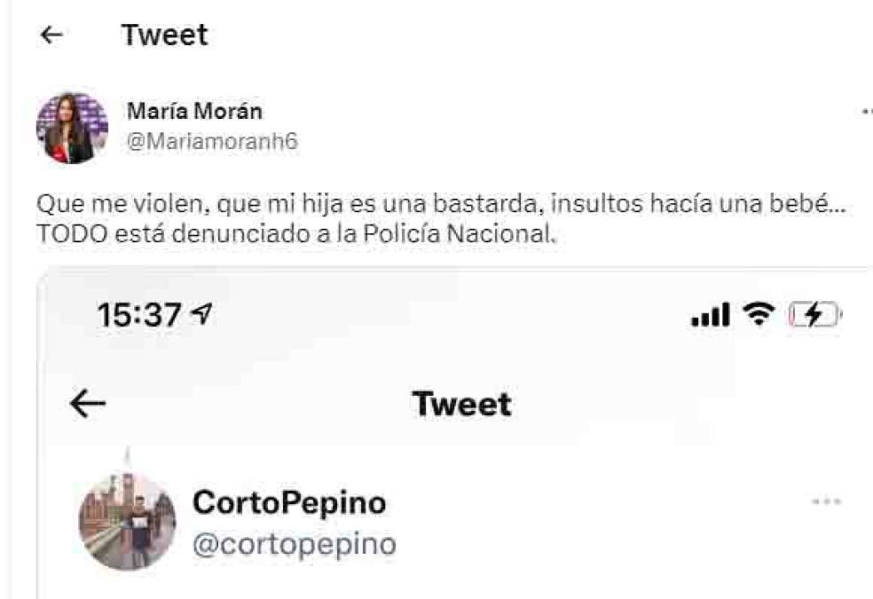 “Que me violen, que mi hija es una bastarda, insultos hacia una bebé... TODO esta denunciado a la Policía Nacional”, señaló la periodista española luego de las amenazas que está recibiendo en redes sociales.