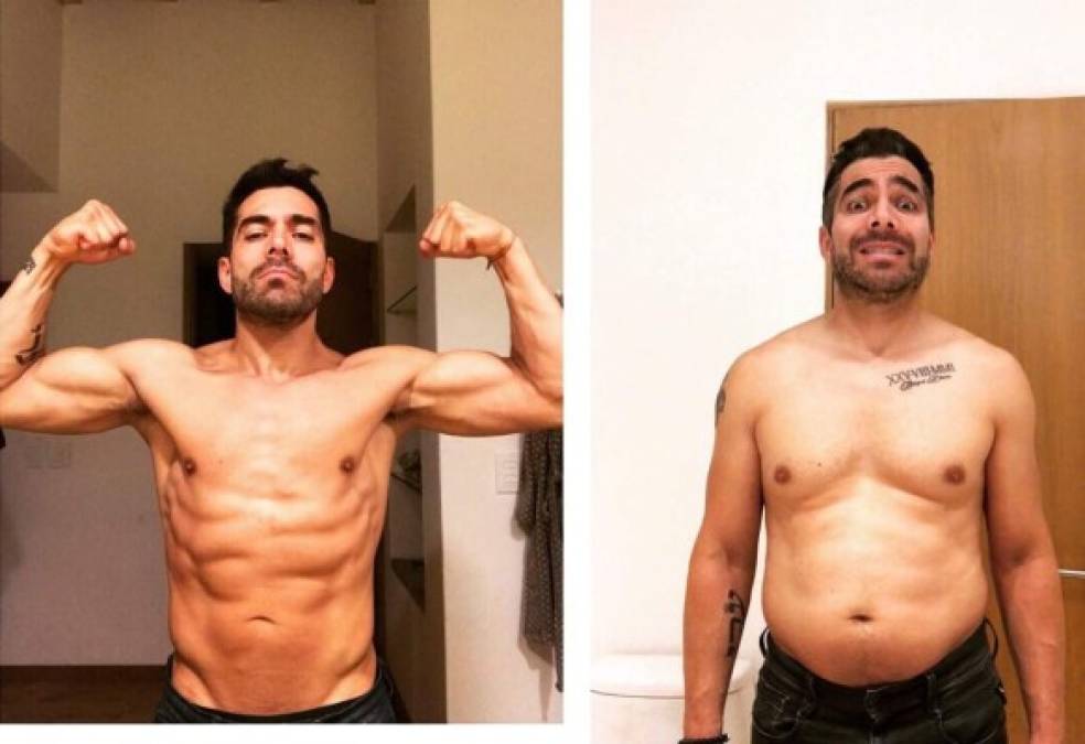 Omar Chaparro<br/>Además de compartir sus rutinas de entrenamiento personal, sobre todo en el boxeo, el actor mexicano de 45 años ha mostrado sus pectorales y hasta sus kilitos de más y, para sentirse motivado a bajarlos, inició su propio reto en redes sociales.<br/>
