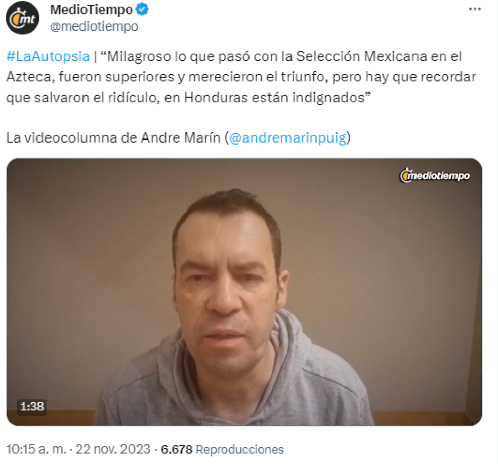 André Marín indicó que en “Honduras están indignados”. 