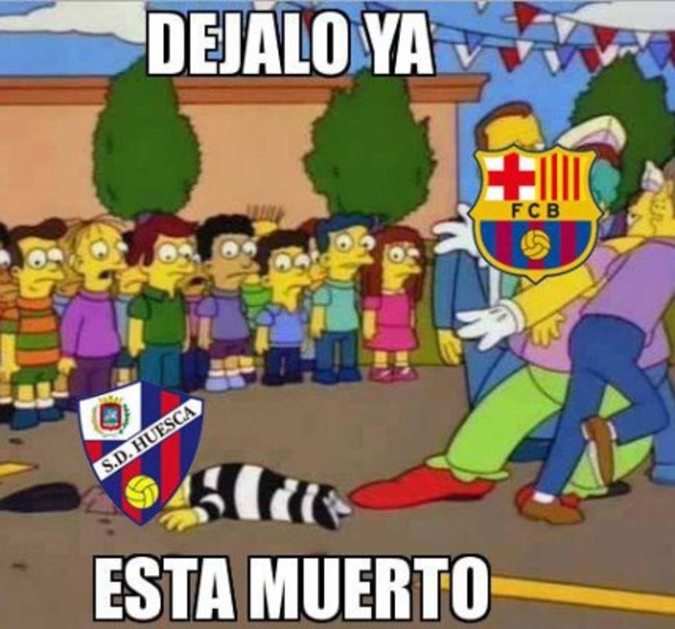Guiado por su estrella Lionel Messi, el Barcelona arrolló al modesto Huesca por 8-2, con doblete del argentino, y se puso este domingo líder de la Liga igualado a puntos con el Real Madrid.