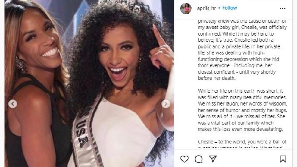 April Simpkins., madre de Cheslie Kryst, escribió un desgarrador mensaje sobre su hija.