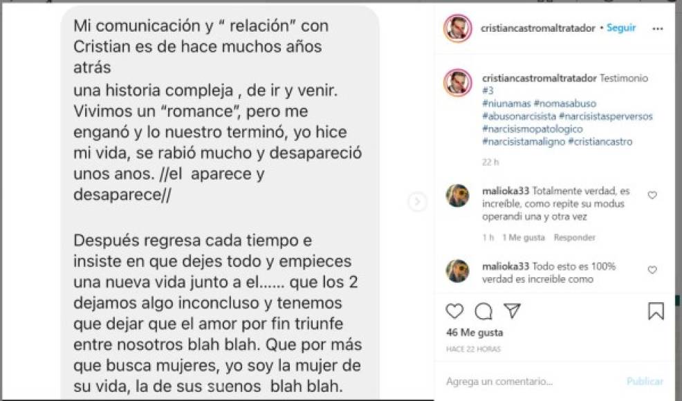 Esa plataforma ha publicado capturas de pantalla de las conversaciones que Cristian habría mantenido por WhatsApp con algunas de ellas, a quienes a menudo contactaba inicialmente a través de la esfera virtual, y audios en los que comparten sus experiencias.