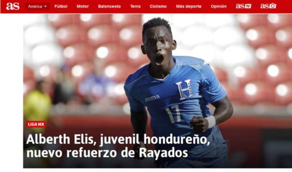 El diario AS en su sección México dijo: 'El joven catracho de 20 años, figura de su selección en los Juegos Olímpicos, firmó por cuatro años con el conjunto regiomontano'.