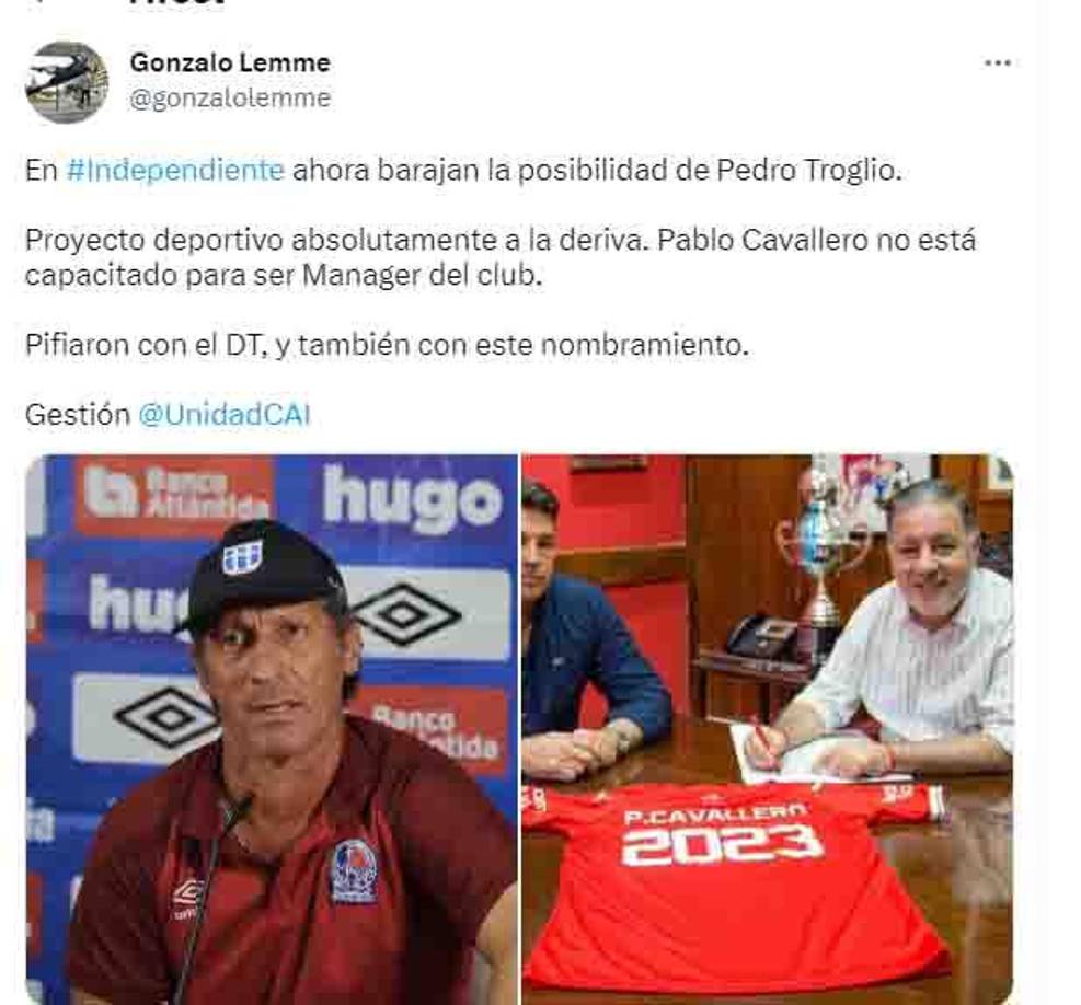 Las redes sociales han estallado ya que vinculan a Pedro Troglio con el histórico Independiente de Argentina. 