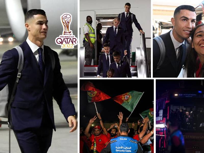 Un sonriente Cristiano Ronaldo fue el claro protagonista a la llegada de la Selección de Portugal a Doha para disputar el Mundial de Qatar 2022.
