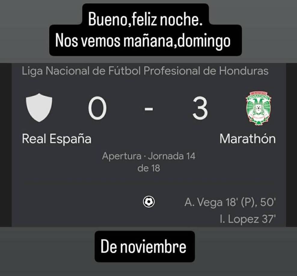 Los mejores memes que dejó la goleada que le metió el Marathón (0-3) al Real España en el derbi sampedrano por la jornada 14 del Torneo Apertura 2024 de la Liga Nacional de Honduras.