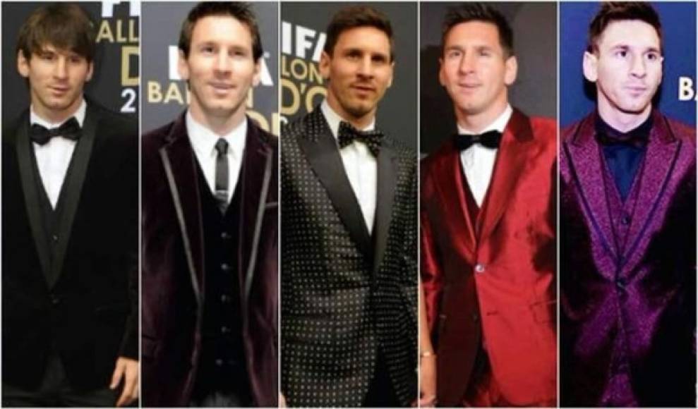 Lionel Messi siempre llama la atención de todos con sus trajes para las Galas del Balón de Oro.