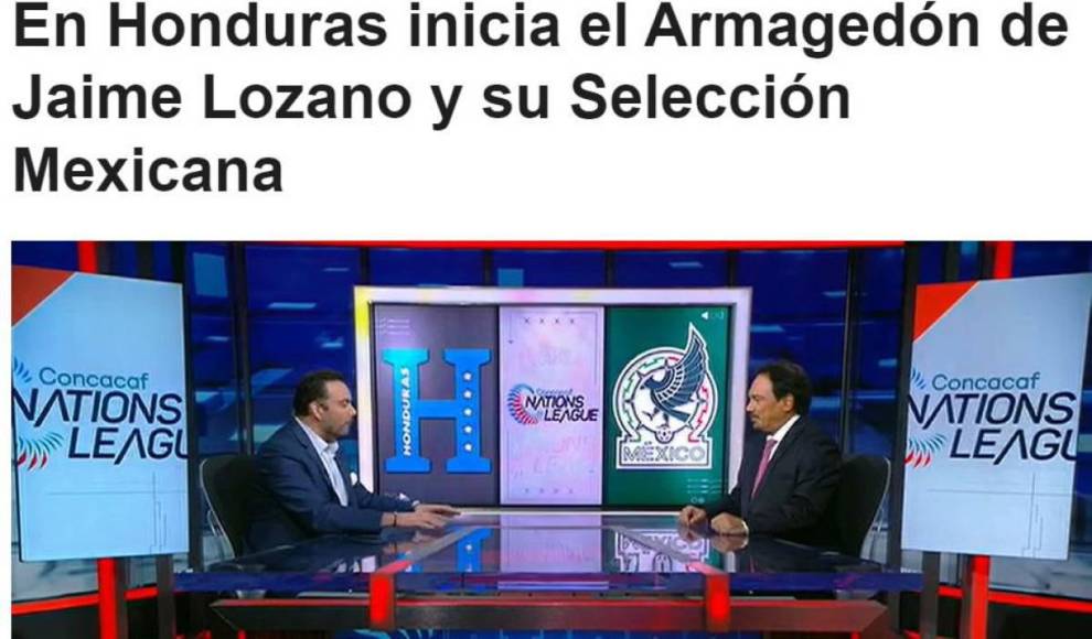 ESPN DEPORTES: “En Honduras inicia el Armagedón de Jaime Lozano y su Selección Mexicana”.