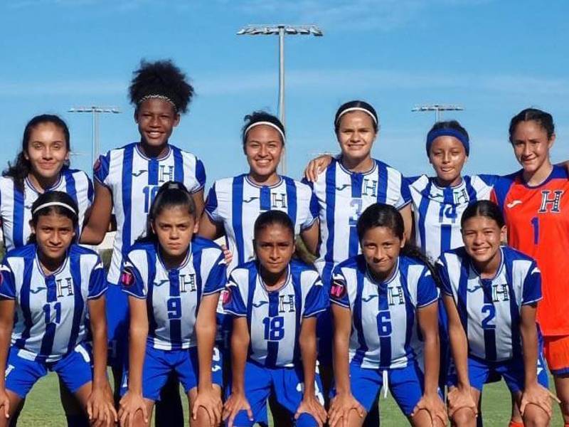 El 11 titular de la Sub Femenina Sub-15 de Honduras que goleó este día a Islas Vírgenes.