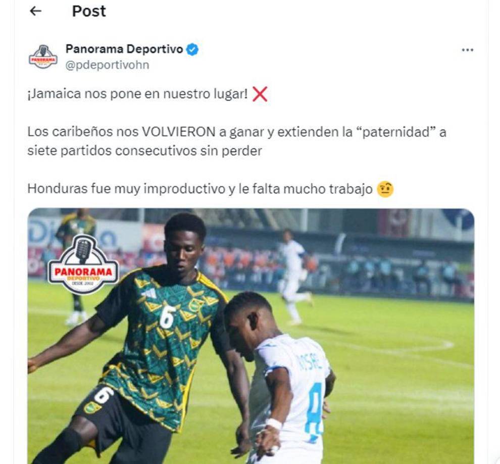 “Jamaica nos pone en nuestro lugar”, señalaron en Panorama Deportivo. 