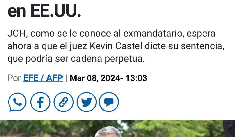 El Salvador informa: Juan Orlando Hernández, expresidente de Honduras, culpable de tráfico de drogas en EE.UU.