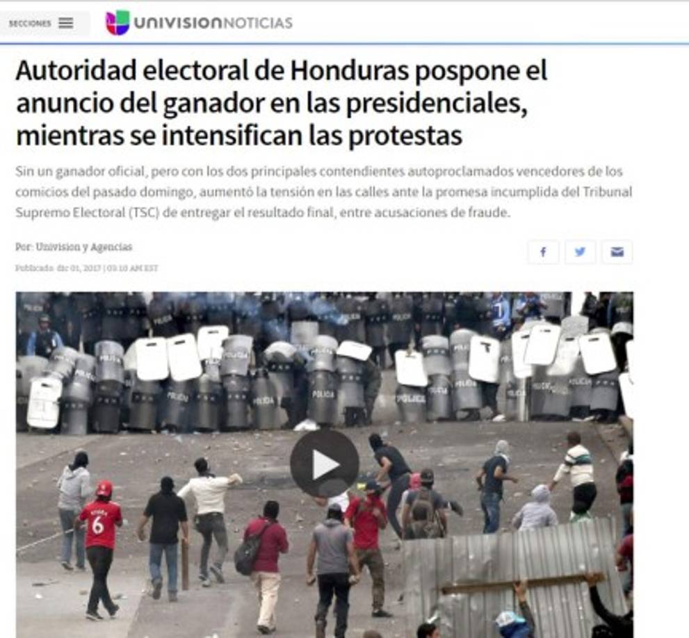 La cadena Univision también informó sobre la espera prolongada para los resultados electorales.