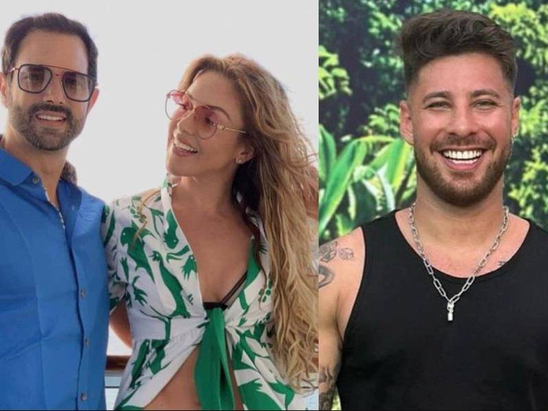 En el reality “La Casa de los Famosos: Colombia”, Nataly Umaña fue infiel a Alejandro Estrada (camisa azul) con el joven panameño Miguel Melfy.