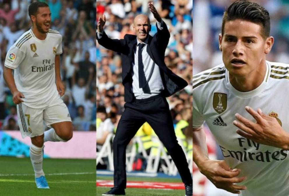 El Real Madrid aseguró los tres puntos derrotando al Granada por 4-2, este sábado en partido de la 8ª jornada del campeonato español. Mira las imágenes más curiosas del juego, Hazard anotó su primer gol y lo celebró a lo grande, sufrimiento en la portería y la locura de James tras el final del juego. Fotos Efe y AFP.