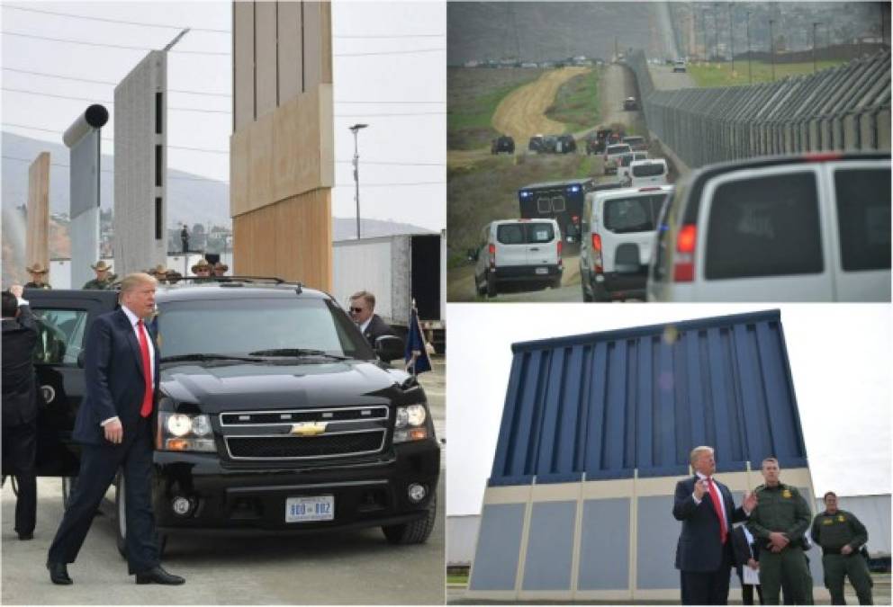 Donald Trump llegó hoy por primera vez a California en una polémica visita con el principal objetivo de inspeccionar los prototipos ya construidos del controvertido muro que pretende levantar en la frontera con México.