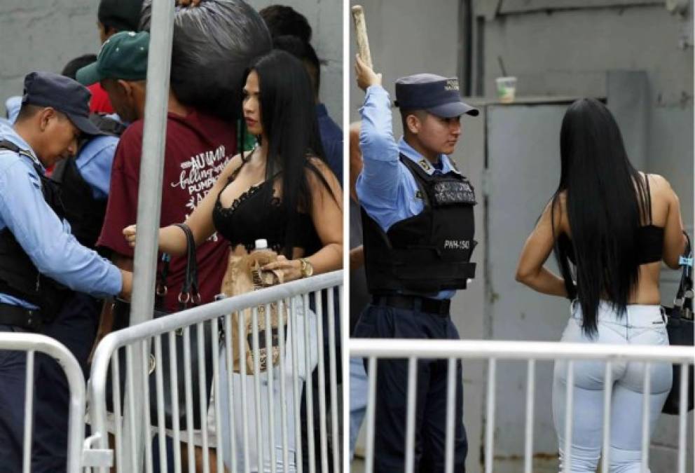 ¿Lo puso nervioso? Esta belleza llamó la atención de todos, hasta del policía, cuando entraba al campo. Es edecán que llegó al estadio Yankel Rosenthal.