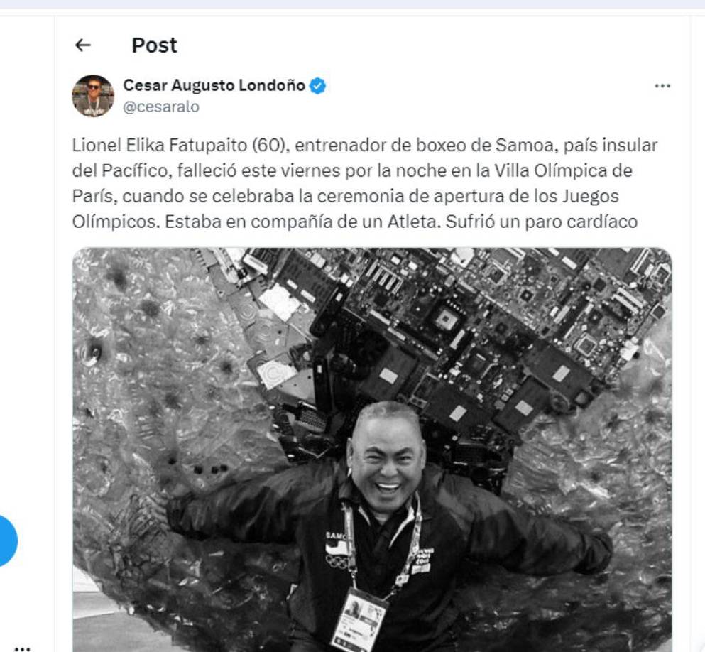 La Federación Internacional de Boxeo (IBA) presentó “sus más sinceras condolencias a la familia, a los amigos y a los colegas”, en un comunicado en su página web.