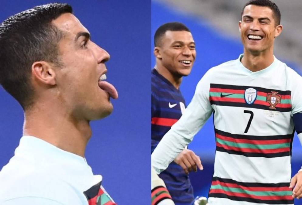 Kylian Mbappé se enfrentó este domingo a Cristiano Ronaldo, su máximo ídolo, en el duelo donde Francia y Portugal empataron 0-0 por la Liga de Naciones. El atacante francés dejó en evidencia su gran admiración hacia CR7. Fotos AFP.