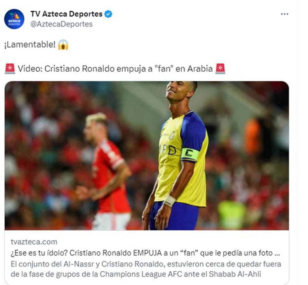 El gesto de Cristiano Ronalo ha generado revuelo y diversos medios internacionales notificaron lo ocurrido. 