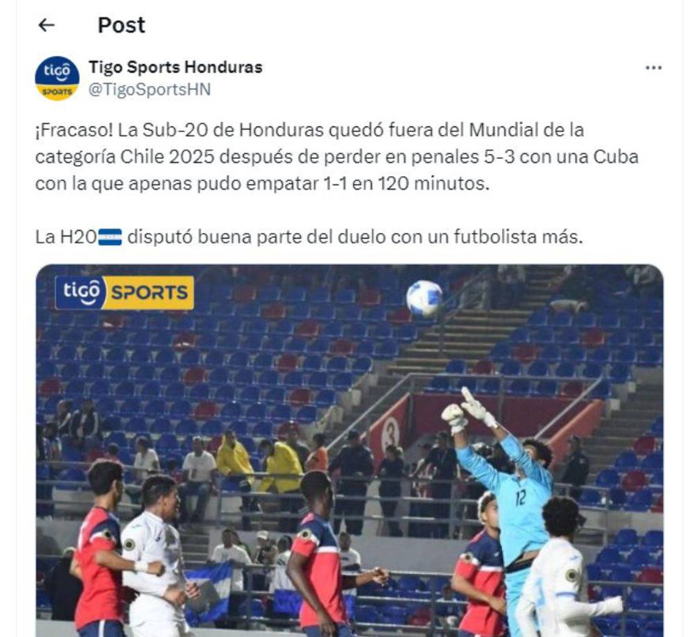 ”Fracaso”, así se cataloga en la mayoría de la prensa de Honduras el hecho de no poder clasificar al Mundial Sub-20.