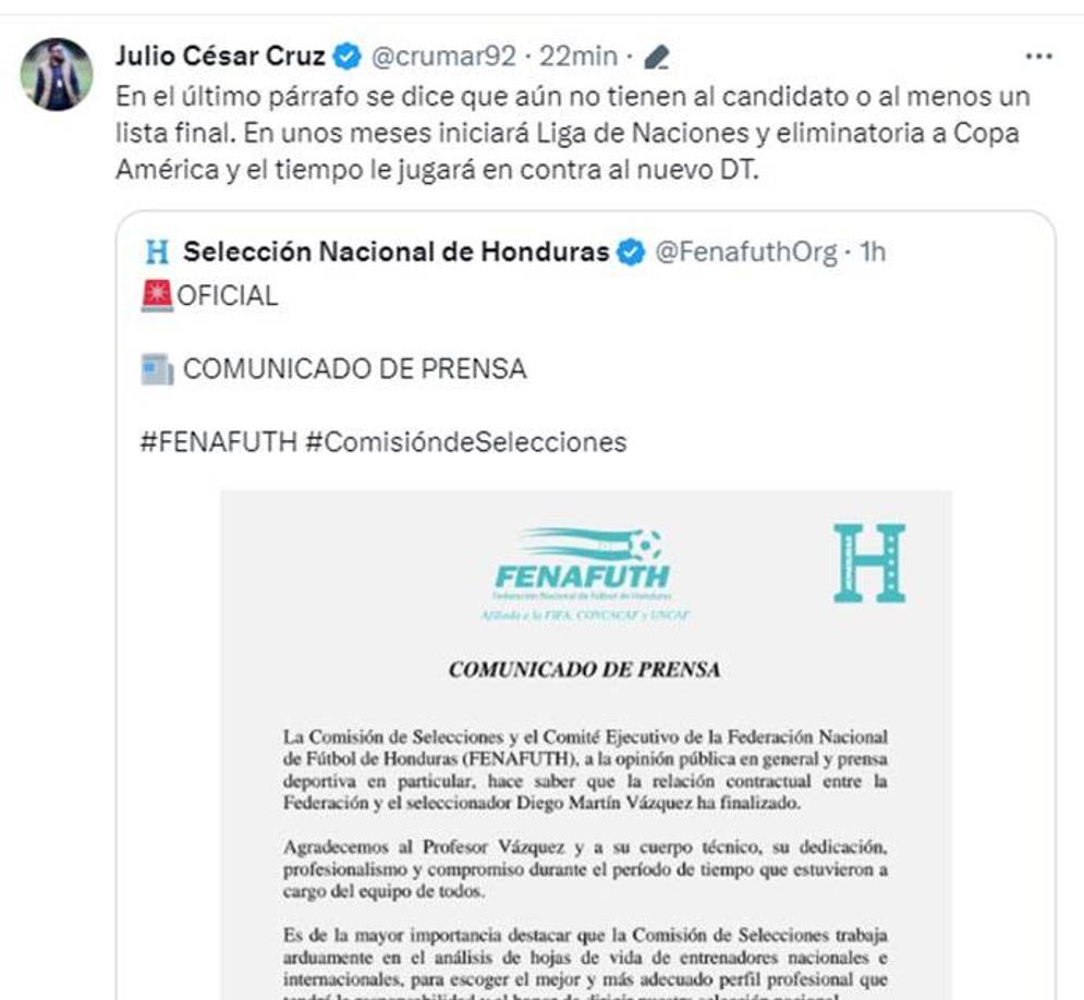 Honduras: Despido de Diego genera revuelo, prensa mexicana se pronuncia