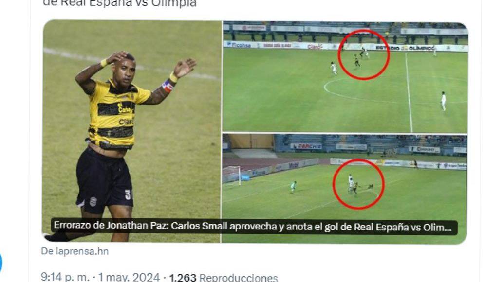 ”Errorazo de Jonathan Paz”, señaló Diario LA PRENSA. 