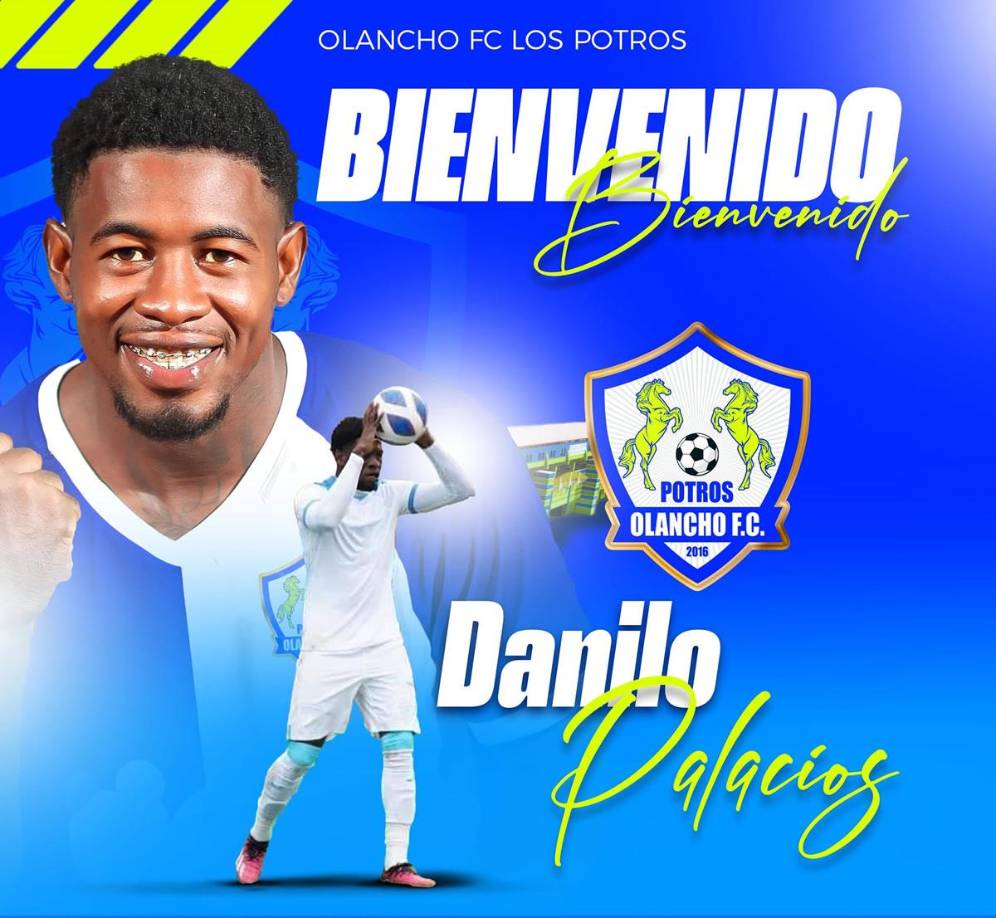 Los Potros del Olancho FC anunciaron de manera oficial el fichaje del lateral derecho Danilo Palacios, quien llega procedente del descendido Vida.