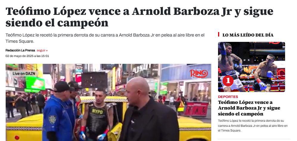 Revuelo mundial por Teófimo López: Cátedra sobre el ring y “sigue siendo campeón