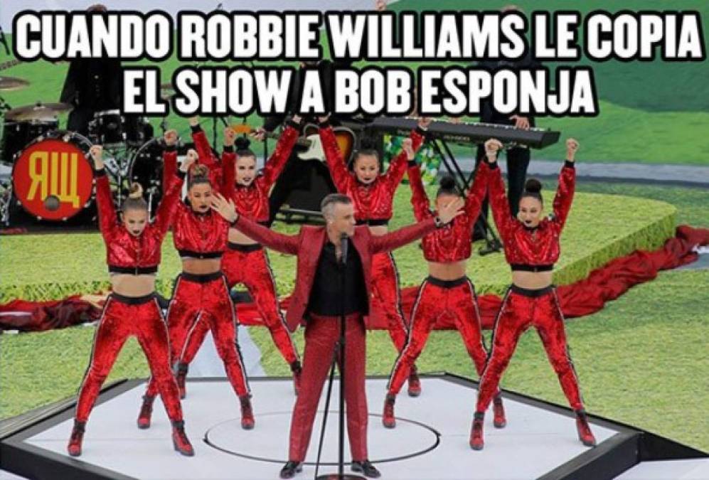 Robbie Williams fue el artista escogido para la inauguración de Rusia 2018 y los memes no podían faltar.