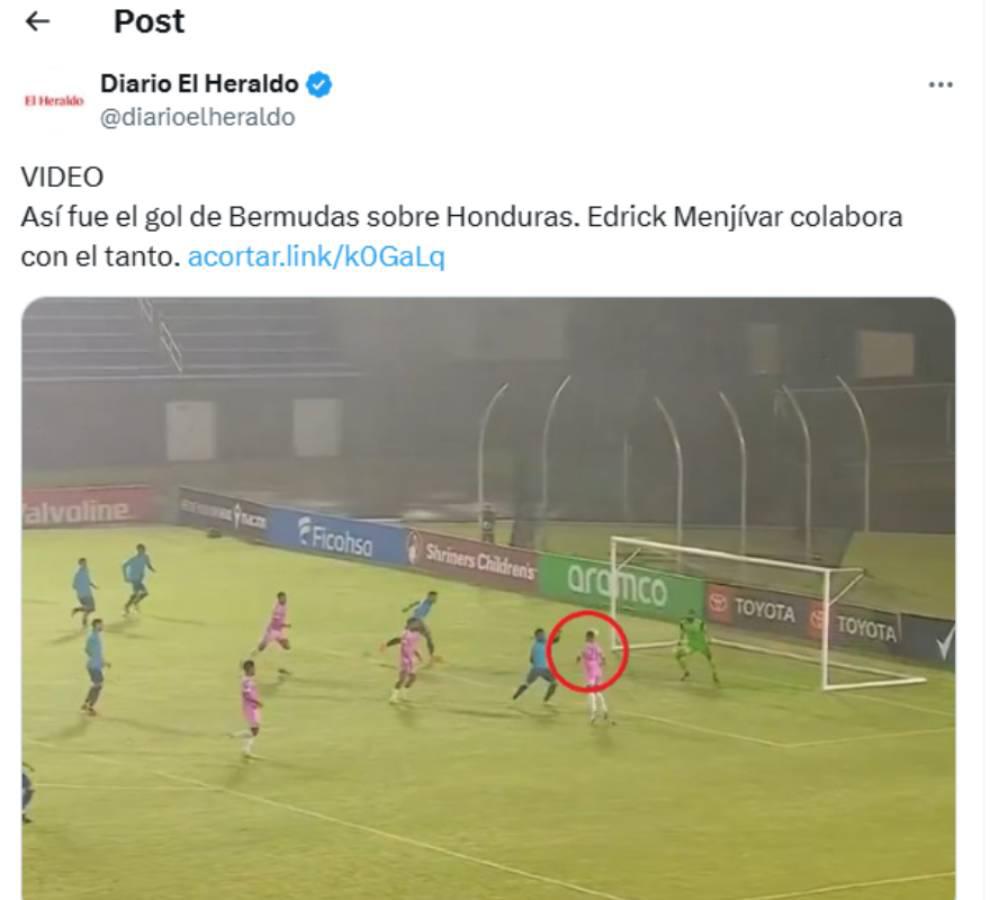 Bermudas - Honduras: Indignación y críticas contra Edrick Menjívar por lo que hizo