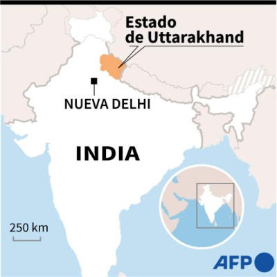 Localización del Estado de Uttarakhand en India - AFP / AFP