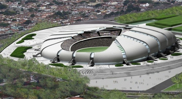 Natal, Estadio Das Dunas. Fue construido en 1972 y por ello tuvo que ser demolido completamente para dar pie a un osado diseño ondulado en forma de dunas.