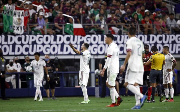 La Selección de México no pasó del empate a cero contra Trinidad y Tobago en el inicio de la Copa Oro 2021. Foto AFP