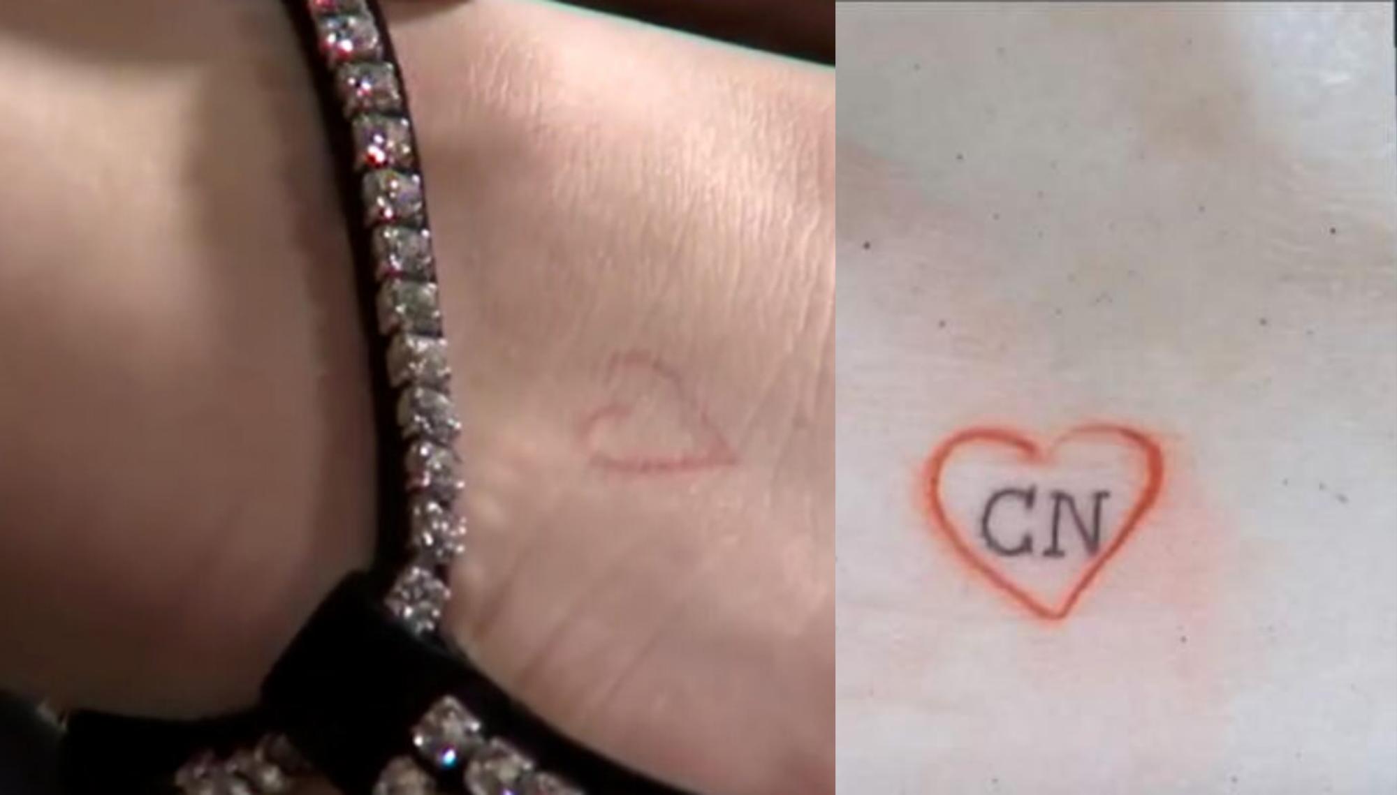 Belinda borró las iniciales CN que tenía en un tatuaje de corazón en su tobillo.