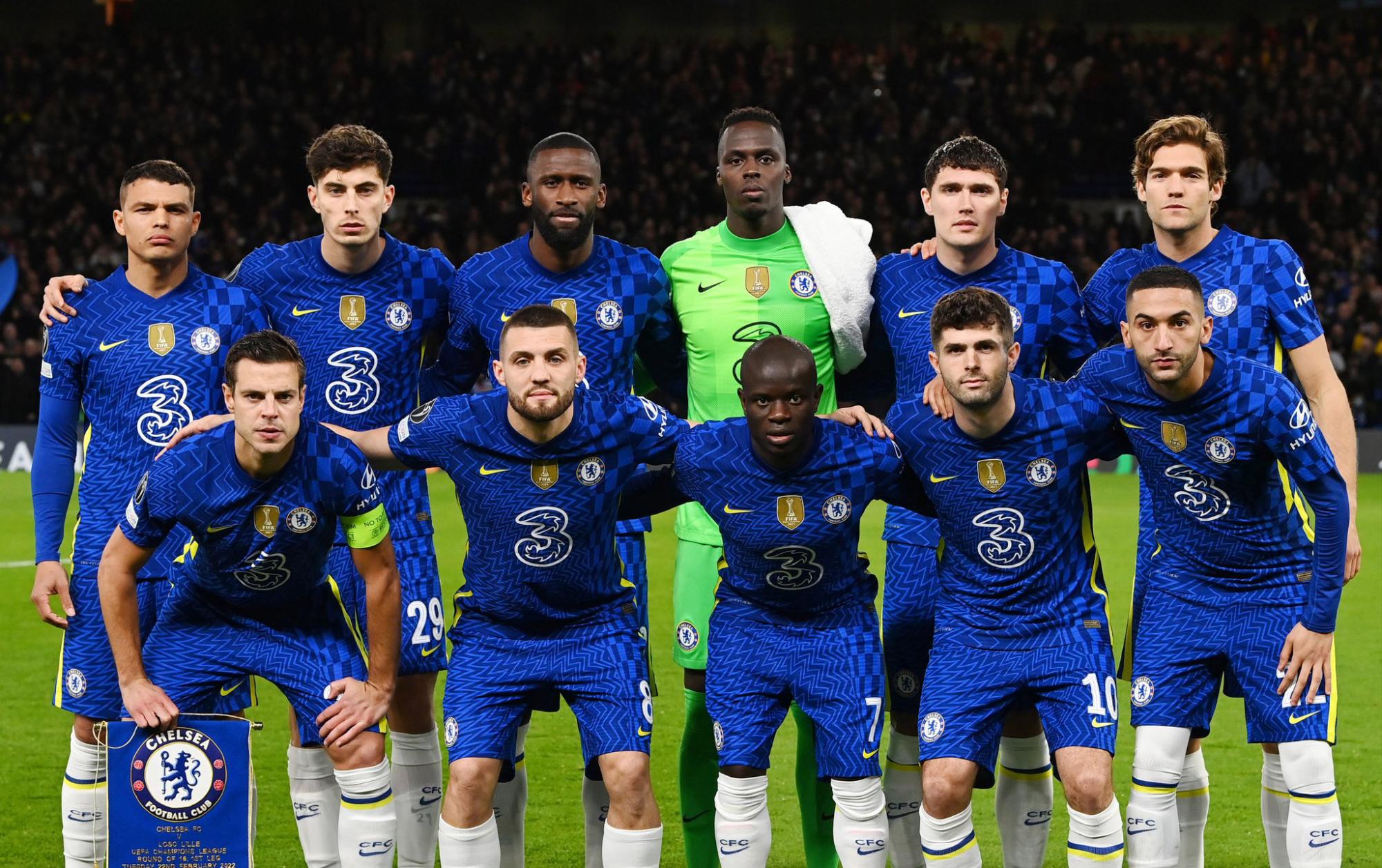 El 11 titular del Chelsea que venció 2-0 al Lille por la ida de octavos de final.
