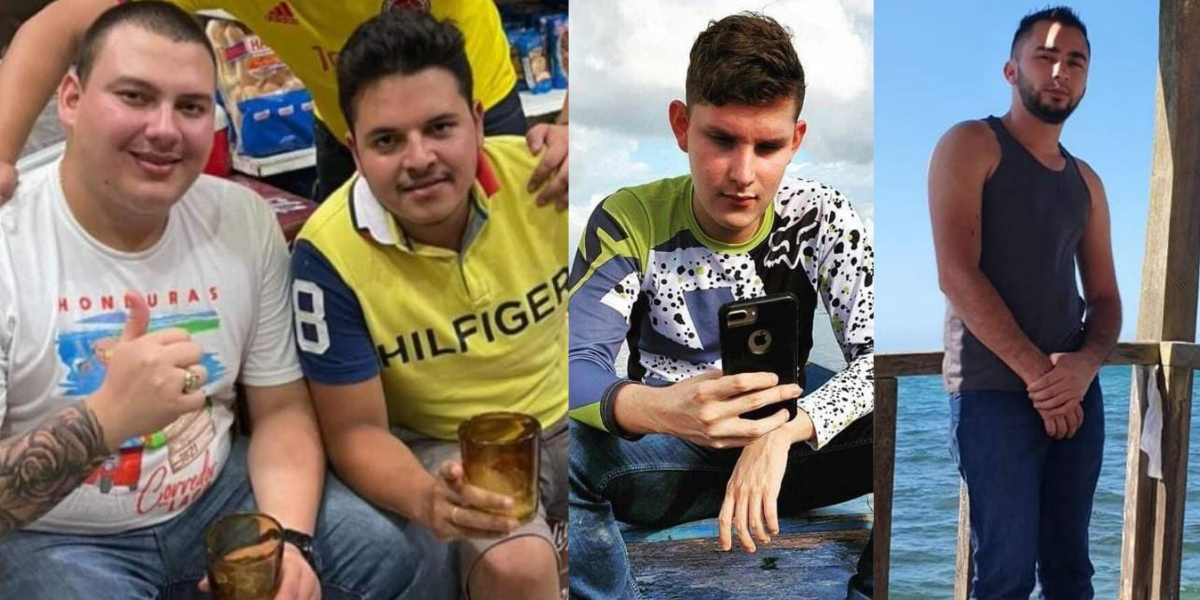 Ivis Gutiérrez, Gabriel Salguero, Fernando Fajardo y Gredin Rivera, las víctimas del ataque a balazos.