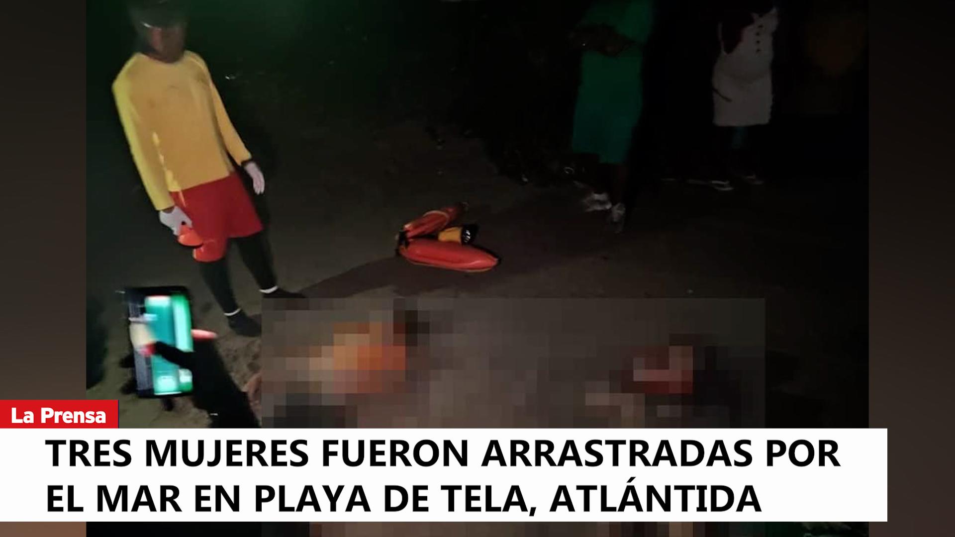 Video: Tres mujeres fueron arrastradas por el mar en playa de Tela, Atlántida