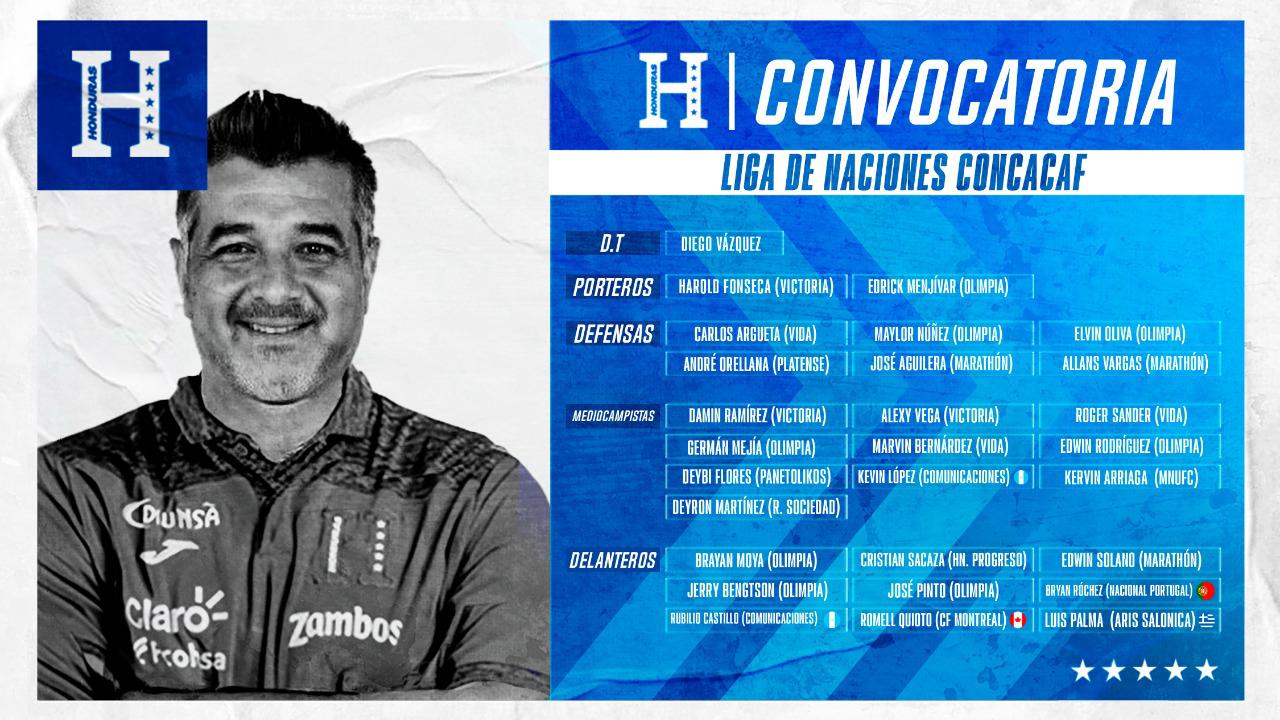 Las grandes novedades en la primera convocatoria de Diego Vázquez como DT de Honduras