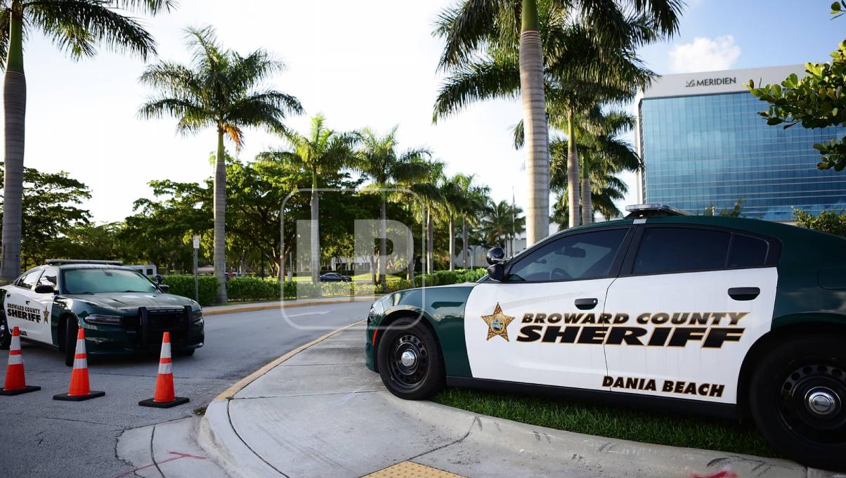 La ‘Albiceleste’ se encuentra hospedada en el Fort Lauderdale, donde al menos 12 vehículos de la policía estatal se encuentran en los alrededores.