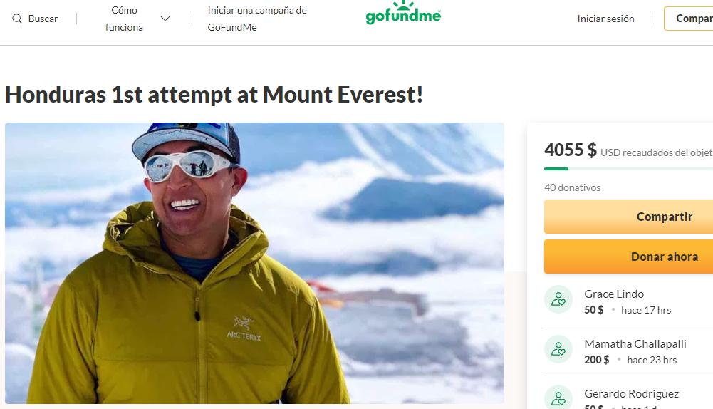 Ronald Quintero está recaudando fondos para realizar la aventura al Everest.