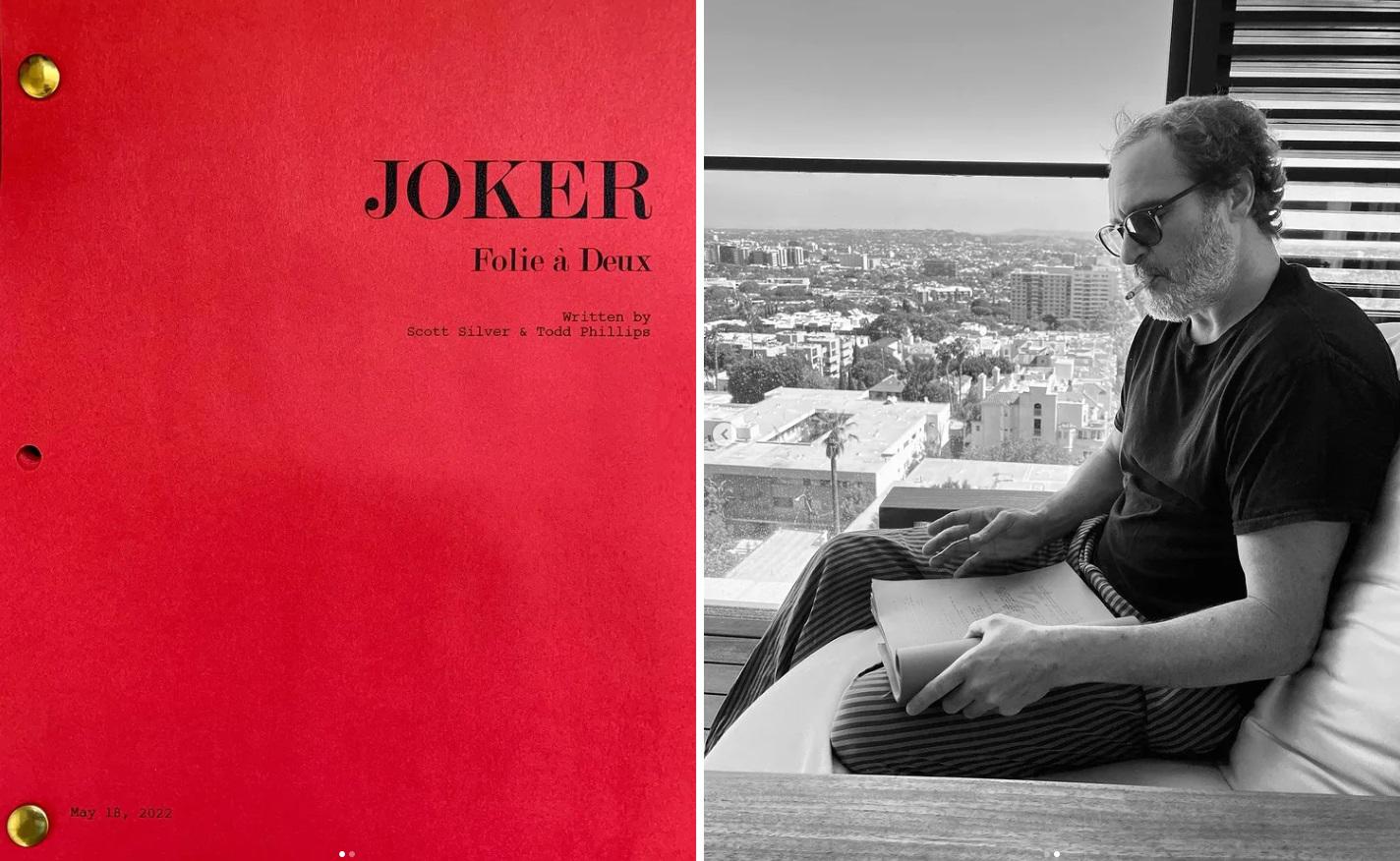 Todd Phillips, director de “Joker”, compartió estas fotos en su cuenta de Instagram, confirmando así la segunda entrega del filme.