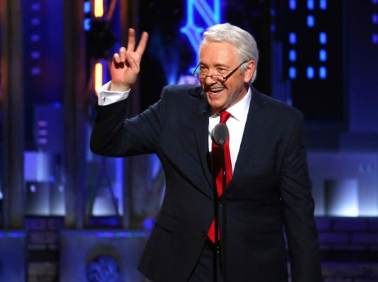 Kevin Spacey impersonates President Bill Clinton at the 71st annual Tony Awards on Sunday, June 11, 2017, in New York. (Photo by Michael Zorn/Invision/AP)