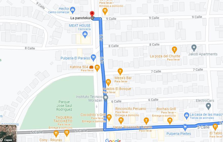 La dirección de “La Panoteka”, también disponible en Google Maps.