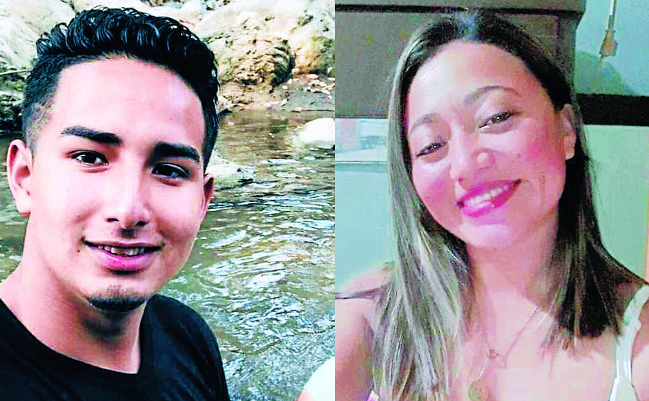 Parientes de Jonathan Bonilla Lara y Julissa Esther Ramírez Interiano que llegaron a la escena del crimen lloran su muerte.