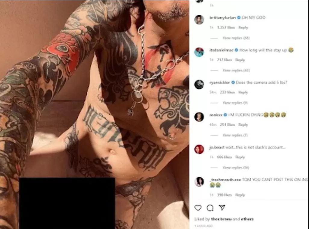 La polémica foto de Tommy Lee que ya fue retirada de Instagram.